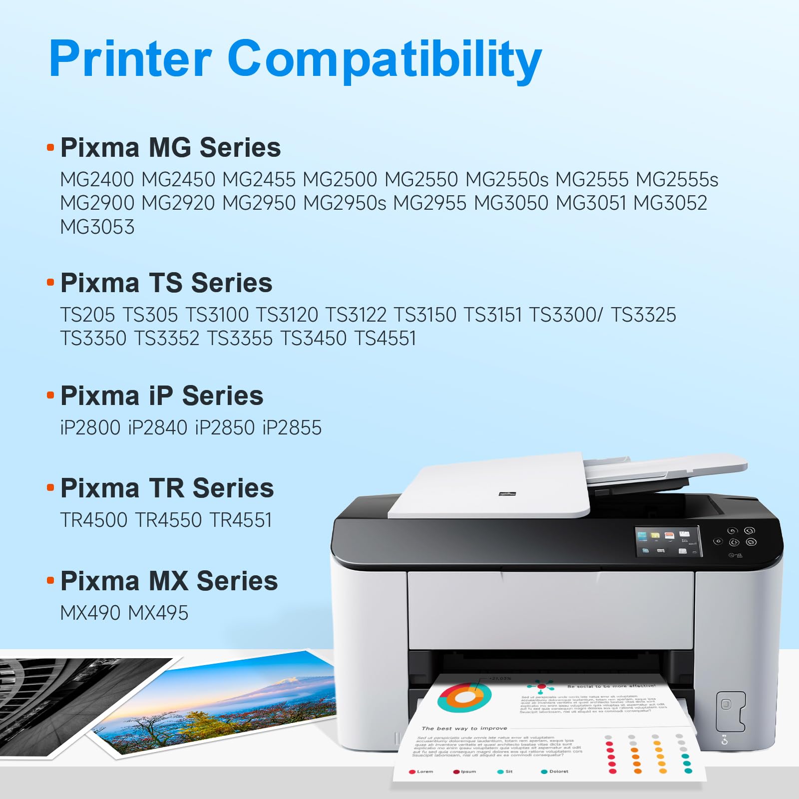 PG-545 CL-546 Ink Cartridge Remanufactured for Canon 545 546 Ink Cartridge, Printer Ink 545 546 for Pixma TS3150 TS3350 TS3355 TS3100 TR4550 TR4551 iP2850 MX495 MG2950 MG3050 Printer (2 Pack) — view 2