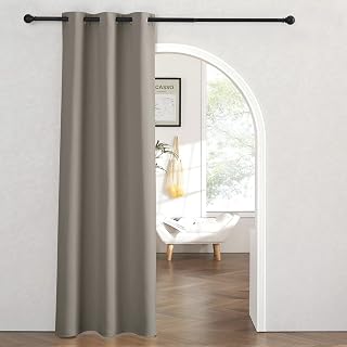 RYB HOME Temporary Doorway Curtains Blackout Privacy Room Divider Curtains | Portable Drapes for Closet Wall Bedroom Living Room Dining Basement Bathroom Kitchen Office Window, W60 x L108, Sand, 1 Panel