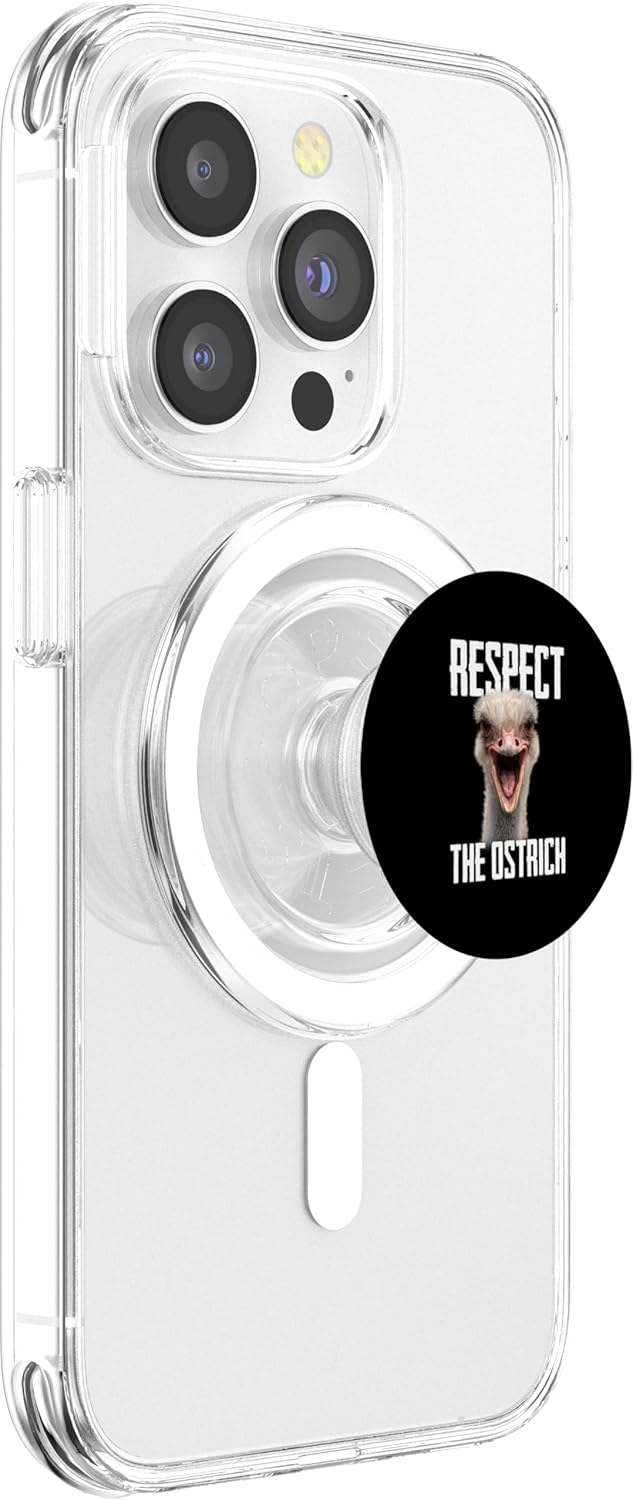 Respect The Ostrich Funny Zookeeper Safari Meme Animal Lover PopSockets PopGrip for MagSafe