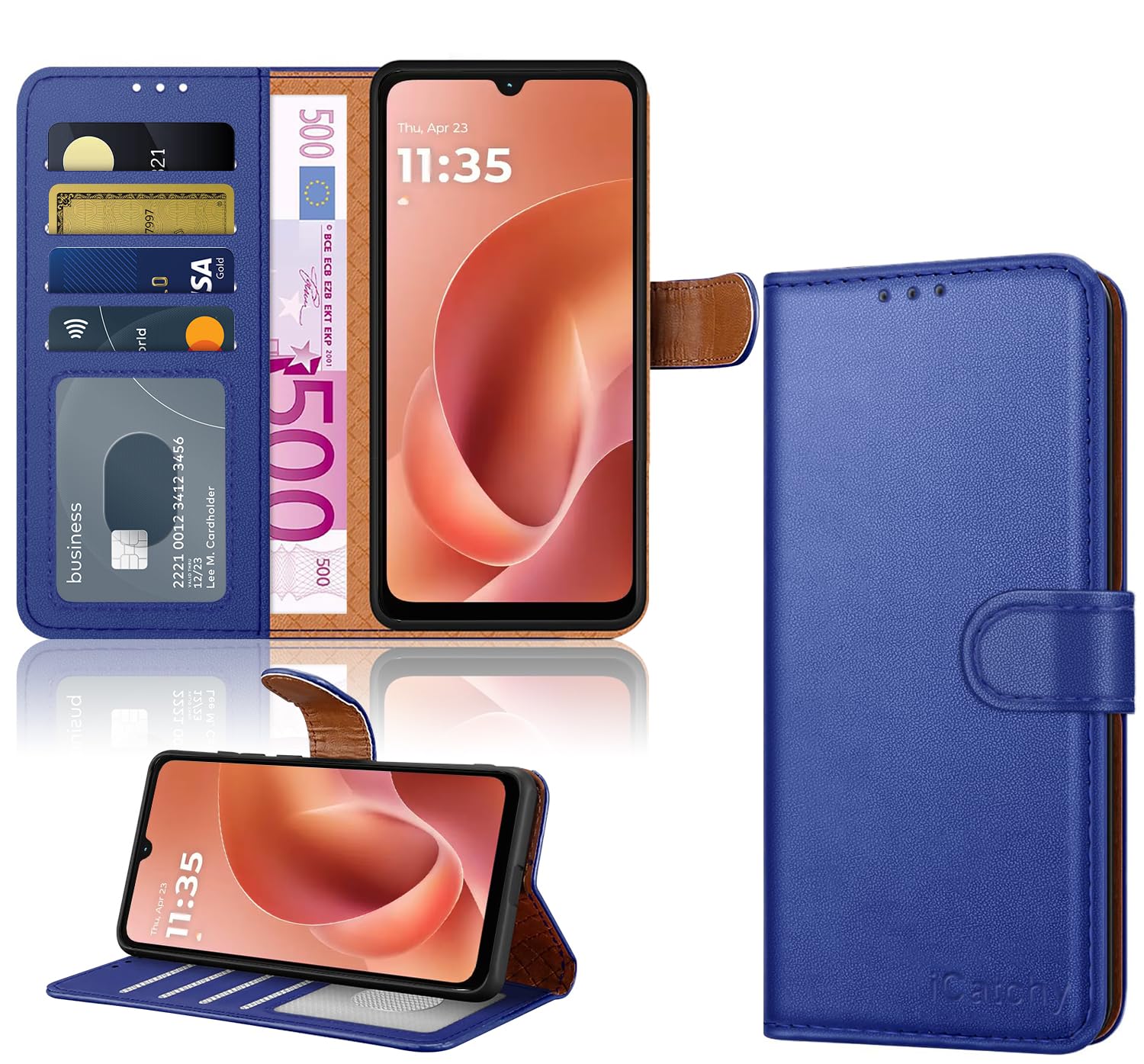 Coverup Vintage Style Book Case - Motorola Moto G06 / G06 Power Hoesje - Blauw