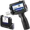 Handheld Inkjet Printer 25.4mm, E15-1 Portable Handheld Inkjet Printer Gun with ER521 Black Ink Cartridge, for Text QR Barcode Batch Number Logo Date Label