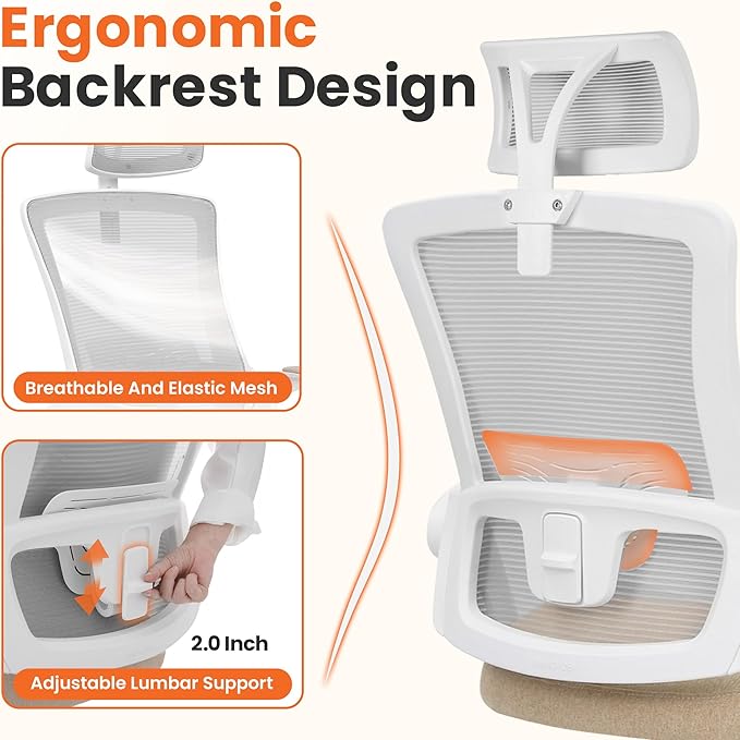 Silla de Oficina Ergonómica con Respaldo de Malla y Apoyabra miniatura 3
