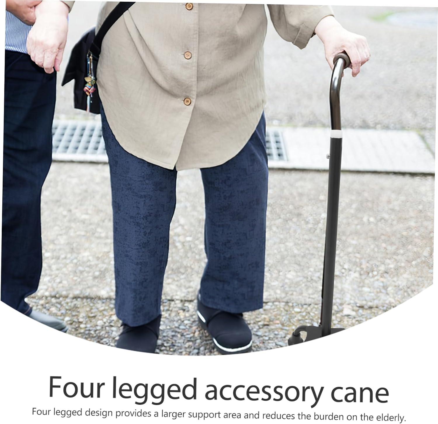 4-Point Quad Cane Tips Rubber Feet Replacement for Walking Canes Non-Slip Crutch Accessories Self-Standing Support for Men and Women