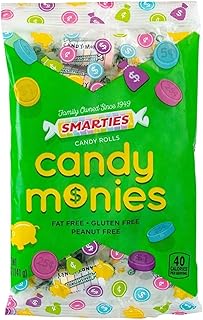 Smarties Candy Monies - Assorted Flavor Bulk Candy Rolls - Gluten Free & Vegan Delight - Classic Sweetness from Family Owned Since 1949 Peanut Free & Dairy Free - 5 oz (Pack of 1)