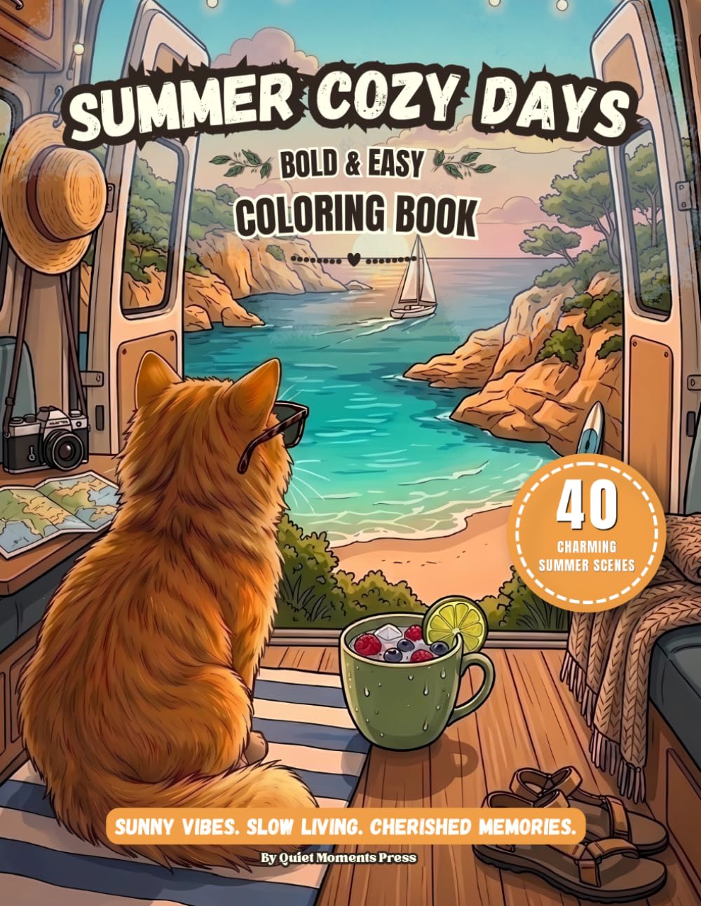 Summer Cozy Days: Bold & Easy Coloring Book (Quiet Moments Press)
