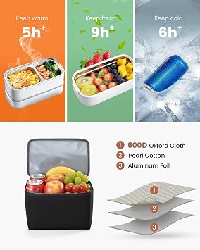 LOVEVOOK Lunch Backpack for Women, 15.6 Inch Laptop Bag with Insulated Cooler Lunch Box, Work Backpack for Teacher Nurse, Travel Backpack Lunch Bag for Camping Picnic Daily Use