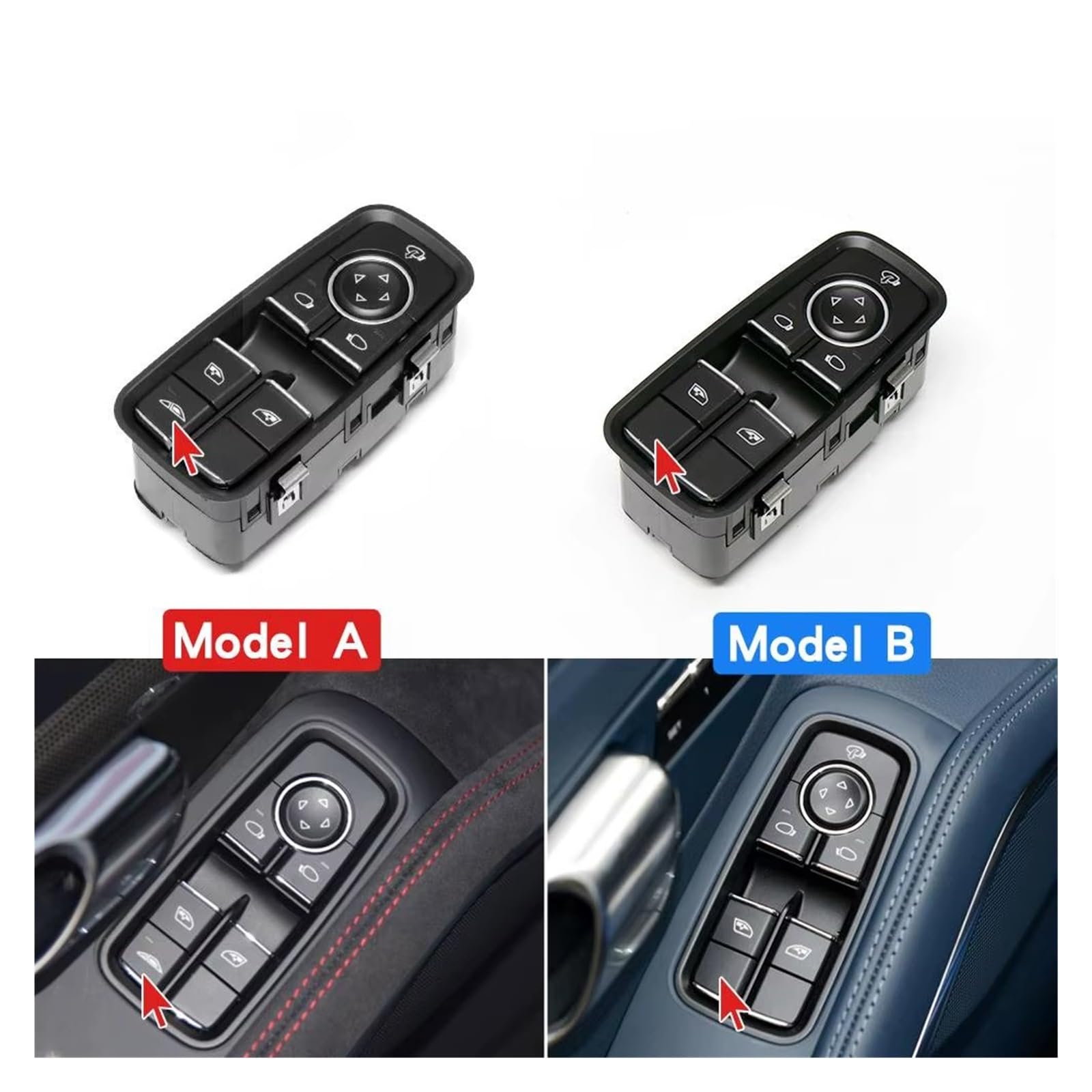 Per 911 991 718 Per Boxster Per Cayman 981 982 2012-2020 99161315102 99161315502 99161315702 Finestra Porta Anteriore Interruttore Pulsante Pulsante Commutazione Specchietto Retrovisore(Model D)