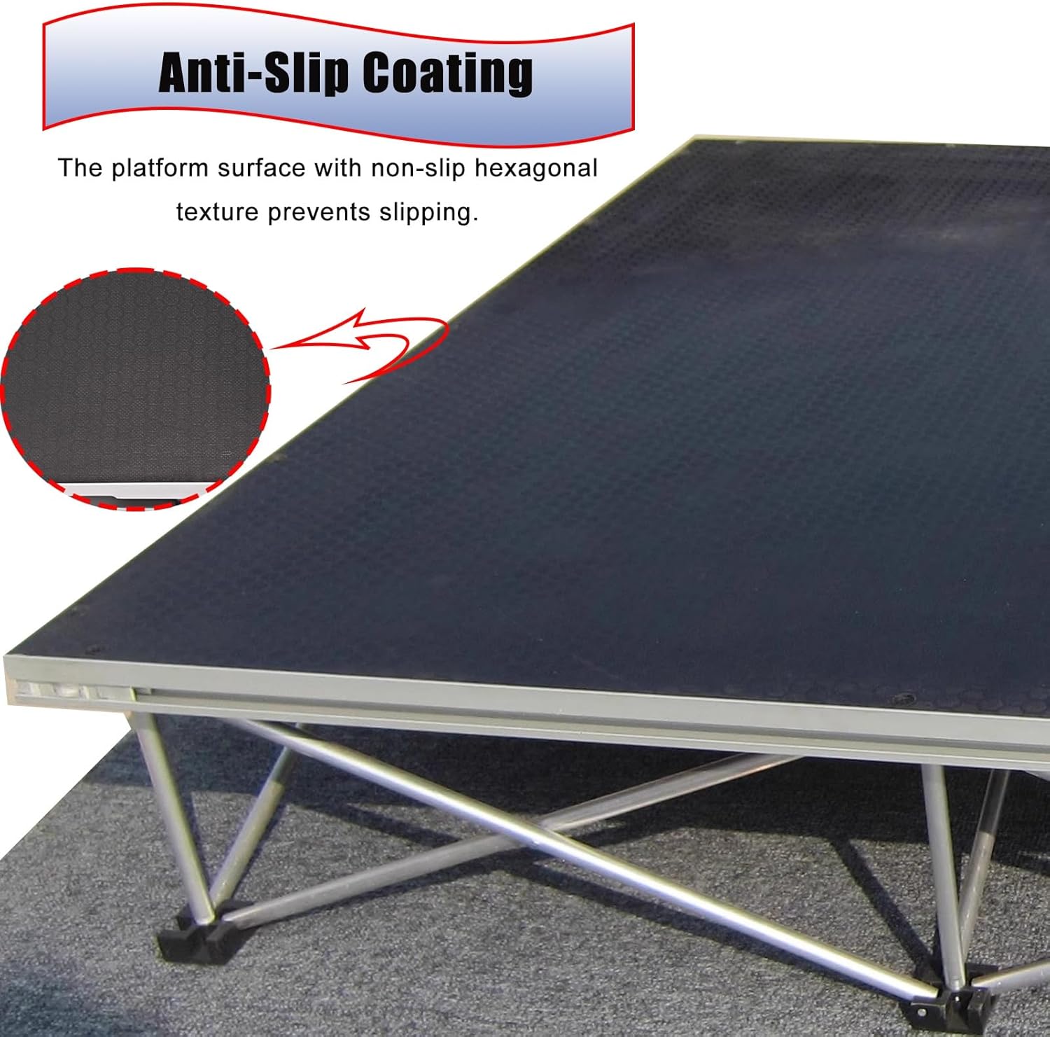 Portable Folding Stage Riser - Adjustable Height Connectable Platform for Events, Stairs, and Performances, Options: 20cm, 40cm, 60cm, 80cm