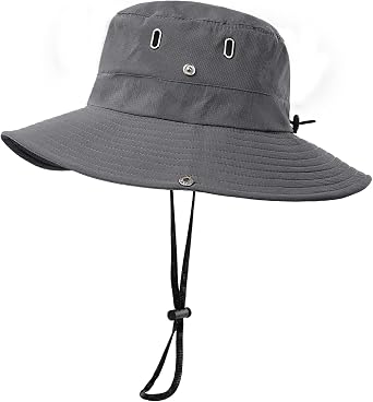 Surblue Boonie Sun Hat Wide Brim Fishing Hat with String for Hiking, Travel