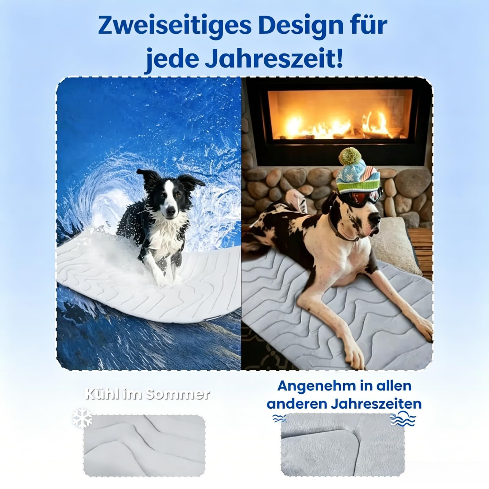 Dr Pfoten Pfotenchill Alfombrilla de refrigeración para mascotas, alfombrilla de refrigeración para perros (XL 50 x 101 cm)
