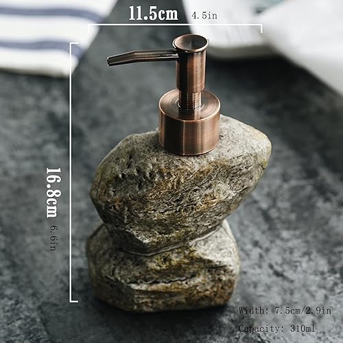 Miniatura 2 de Dispensador de jabón de baño creativo de cerámica retro piedra champú, dispensador de gel de ducha líquido, dispensador de jabón, botella de