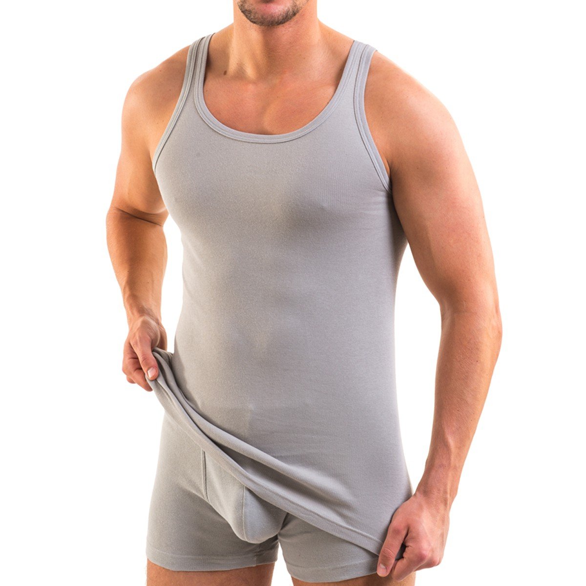 HERMKO 3000 4-pak męski tank top (inne kolory) bawełna ekologiczna