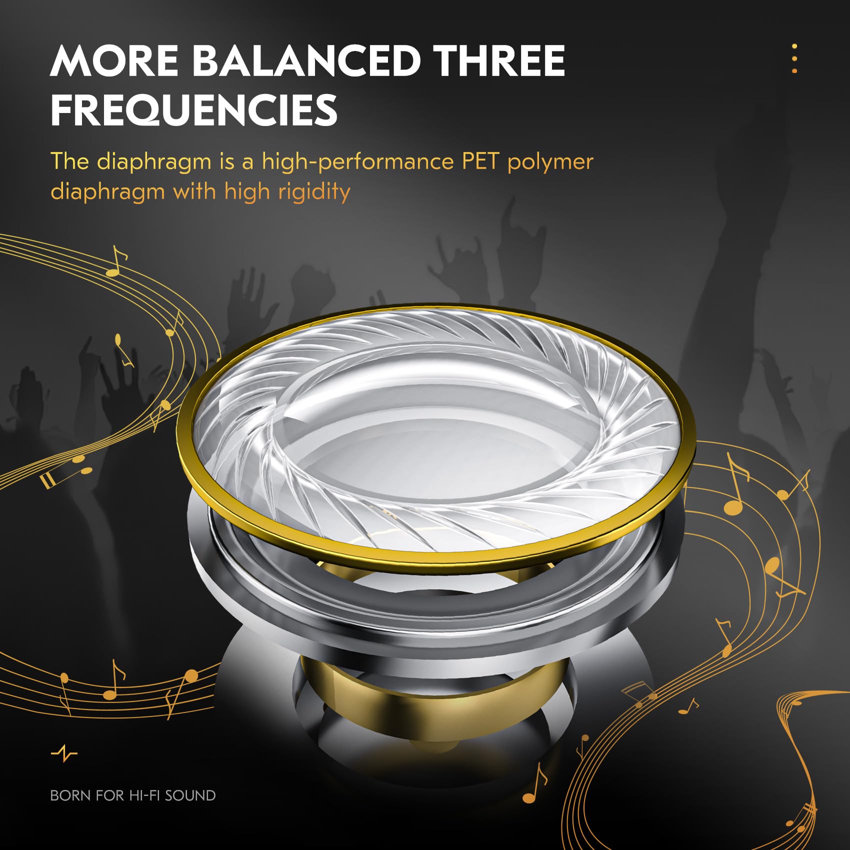 CCZ DC03 in Ear Monitor Headphones, Deep Bass Sound Wired Earbuds IEM Earphones, 1DD HiFi in Ear Headphones Noise Cancelling Ear buds, IEMs for Gaming Musician Singer Stage Calling(Black, without Mic)