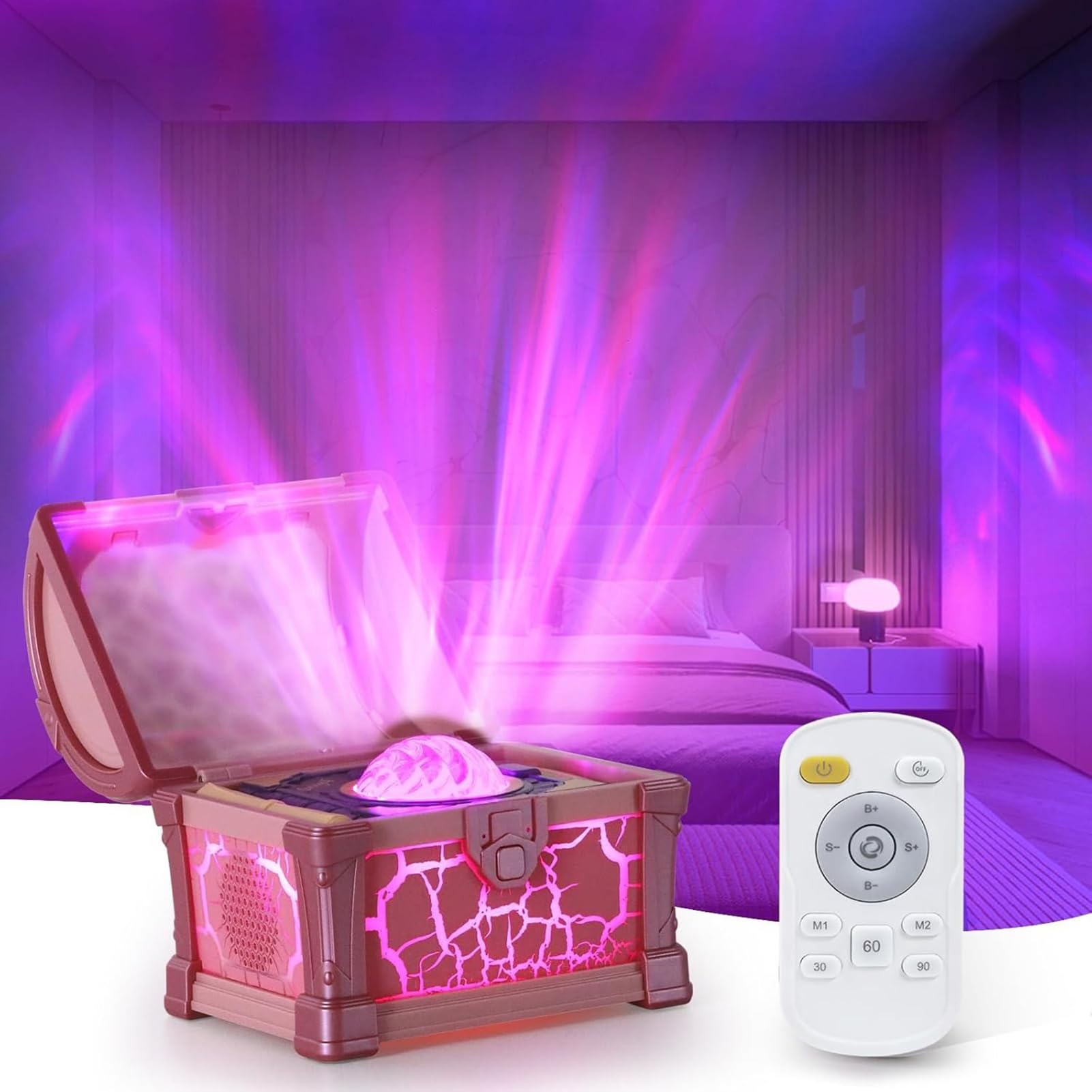Genérico Luz Nocturna Galáctica Lámpara Regulable | Lámpara Nocturna LED Y Proyector De Habitación Con Temporizador para Mujeres Niños Niñas Mesita de Noche Navidad