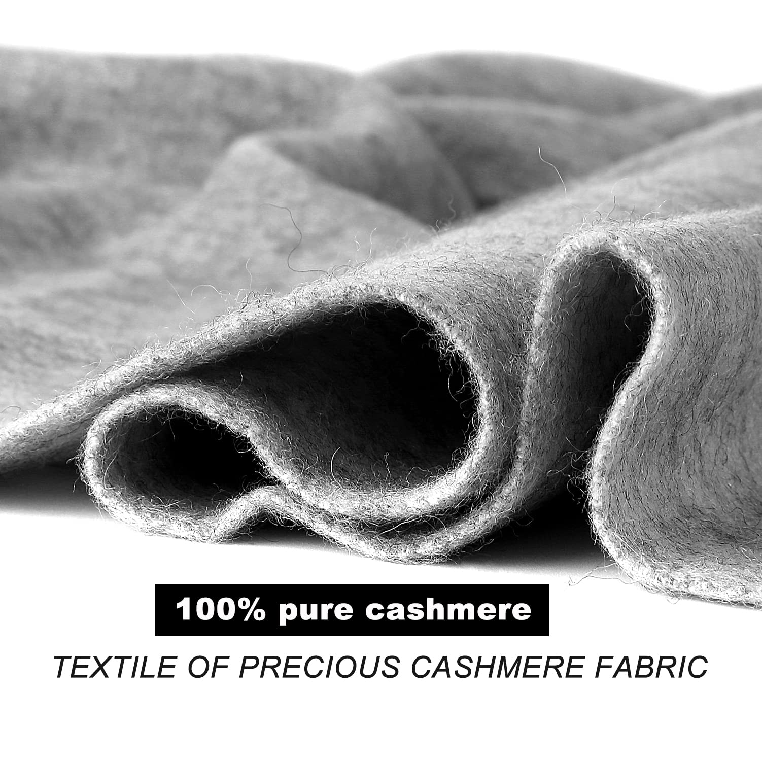 100% pure Cashmere Scarf with Fringed Edges, Super large size for Men and Women,Warm & Soft,Colors Available in Solid/Plaid