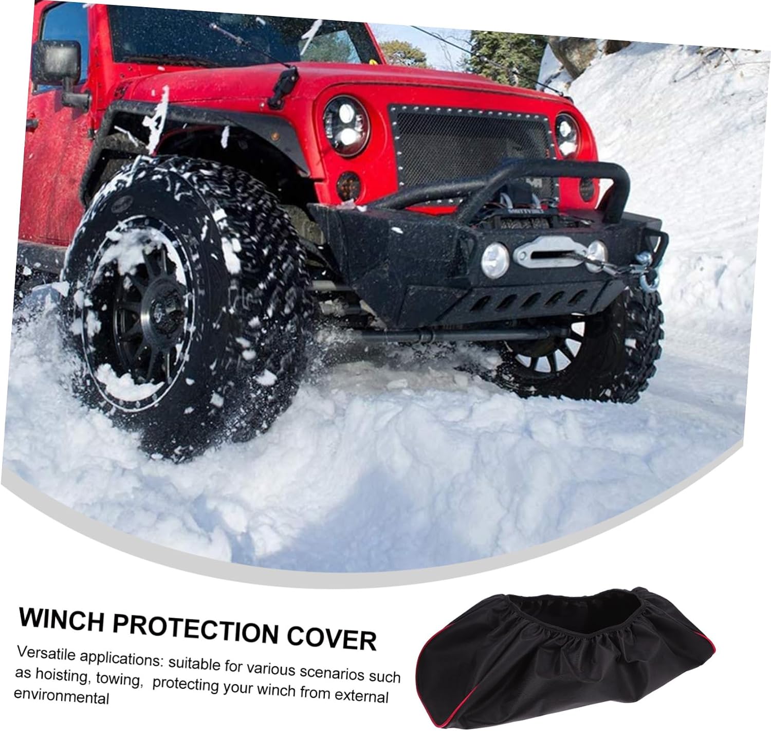 Heavy Duty Winch Cover Oxford Fabric Tarp Black Atv Accessories Car Winch Shield