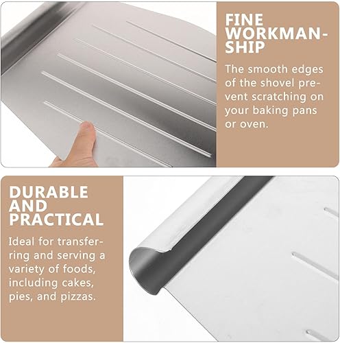 Miniatura 6 de Kichvoe Levantador de tartas Pizza Peel Cake Pizza Transfer Tray Acero inoxidable Pastelería Herramienta para hornear Cortador de masa Herramienta
