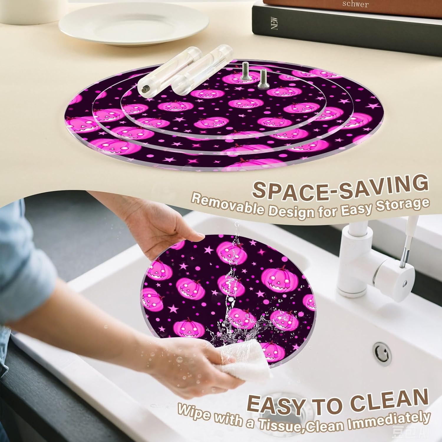 Pumpkin Star Halloween 3 Tier Acrylic Cupcake Stand, Cupcake Stand for 34 Cupcakes for Weddings,Christmas,Holidays,Parties,Birthday,Printed Cupcake Tower 23300985