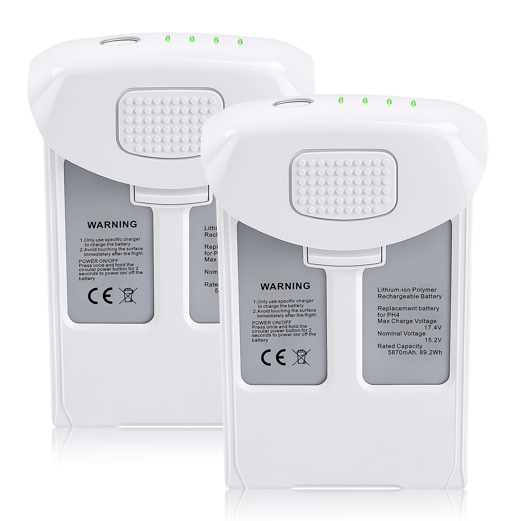 Styvra Phtanom 4 High Capacity (15.2V 5870mAh) Intelligent Flight Battery (2-Pack),Max 30 Mins Flight Time,Compatible with Phantom 4/4 Pro/4 Pro V2.0/4 Advanced/4 PTK Series Drone