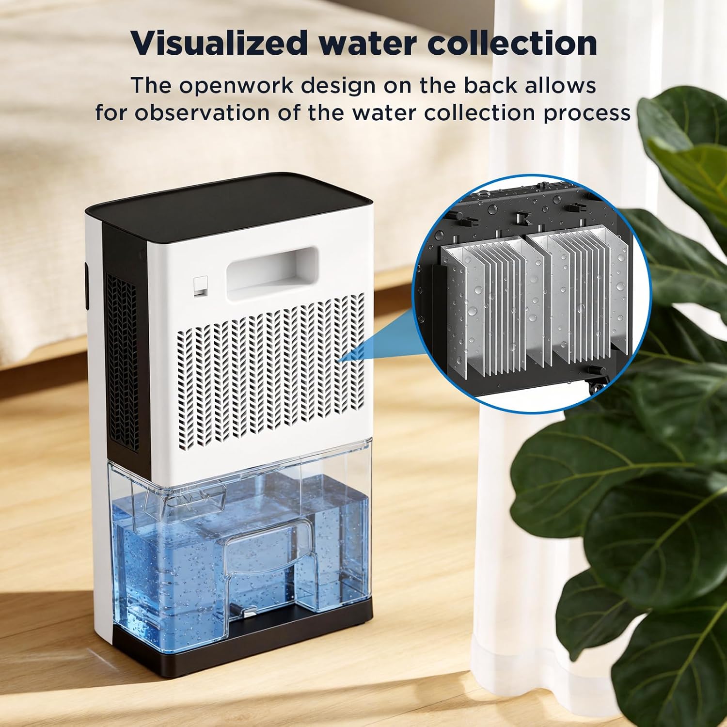 TENKER Dehumidifier for Home, 77oz Water Tank (1000 sq.ft) Dehumidifiers, Quiet Dehumidifier with Auto Shut Off, Sleep Mode, 7-Color LED Light for Closet Bedroom Bathroom RV, White