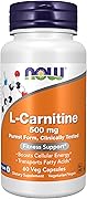 [海外直送品] ナウフーズ L-カルニチンカプセル 500mg 60カプセル