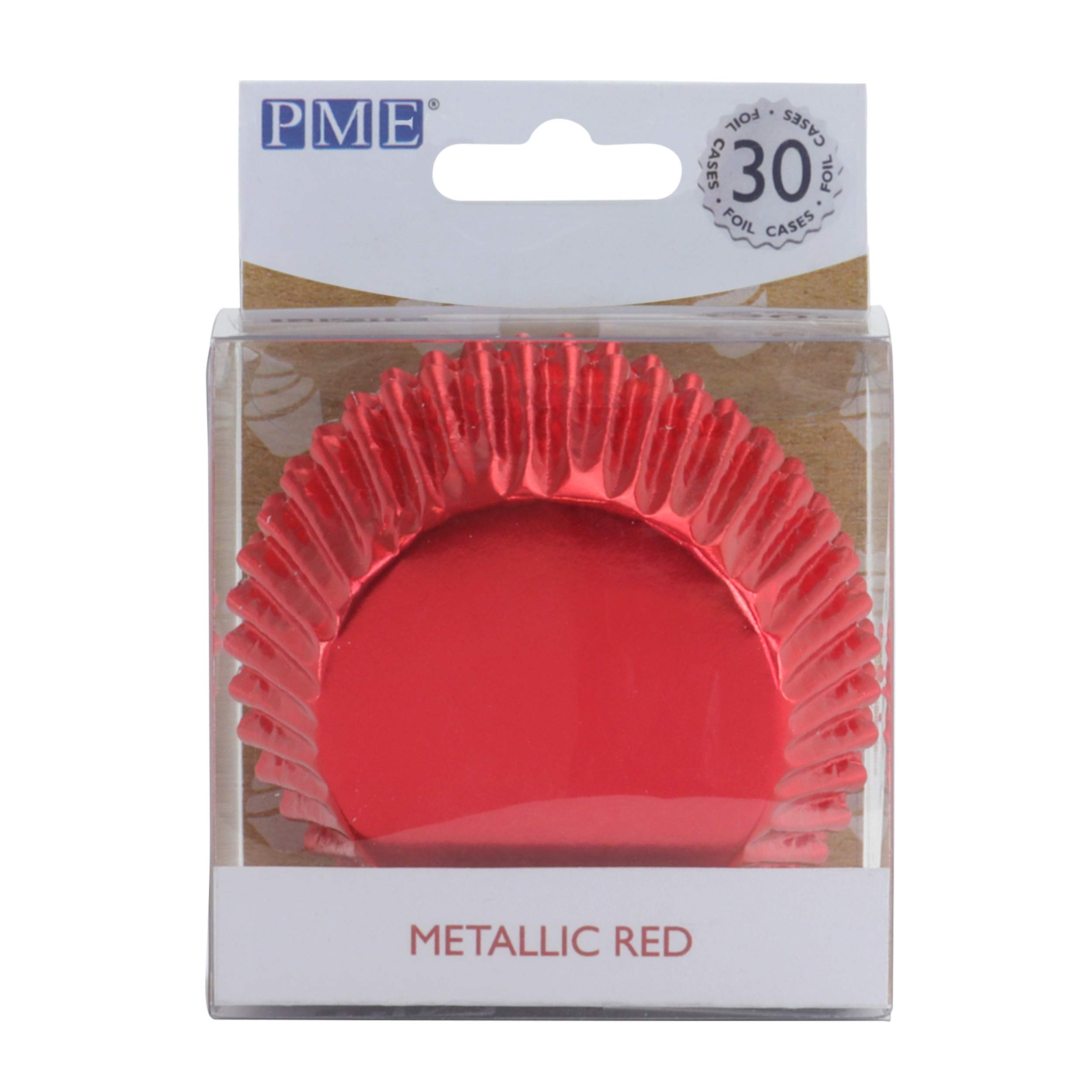 PME Metallic Red Cupcake Cases Foil Lined-30 Pack, BC815
