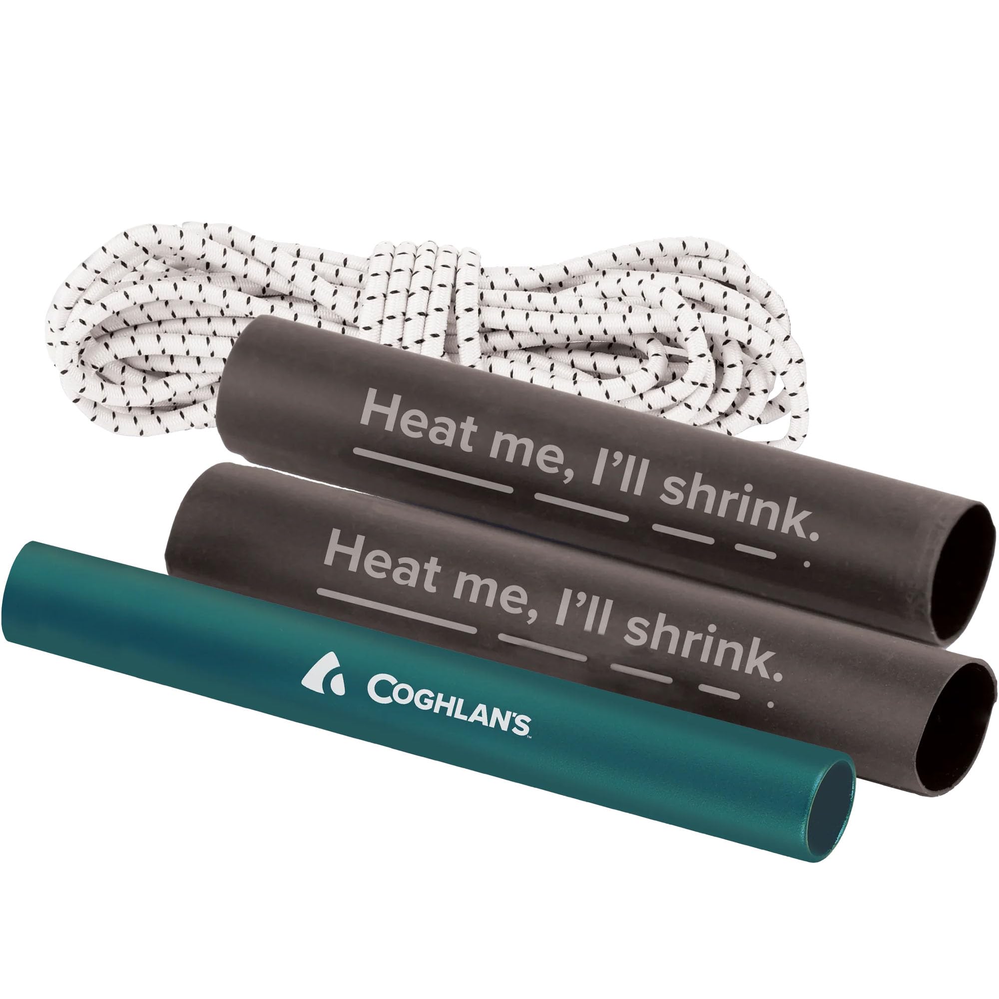 Coghlan’s Tent Pole Repair Kit – 4-Piece Field Kit for Aluminum or Fiberglass Poles – Includes Heat-Activated Sleeves, Aluminum Splint & 10 ft. Shock Cord – Durable, Compact Camping Repair