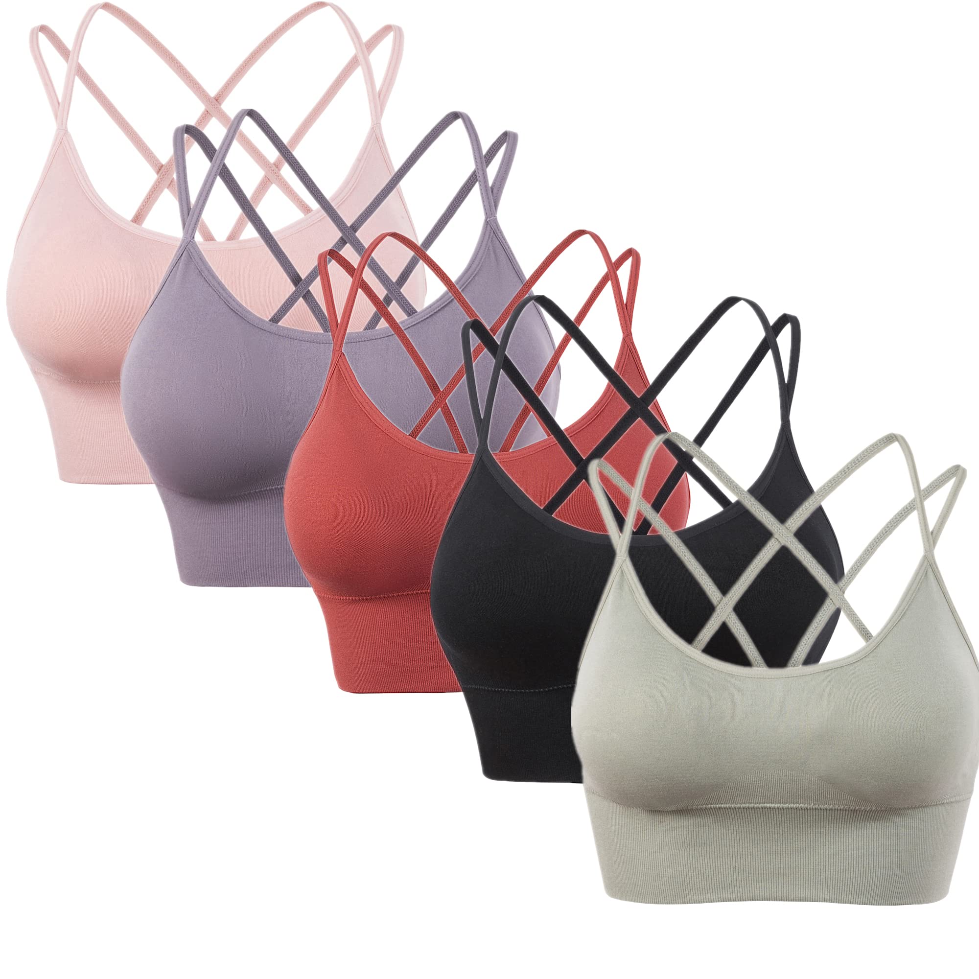 Enjoyoself Reggiseno da yoga da donna con cinturino per reggiseno sportivo da allenamento per fitness, corsa, atletica palestra