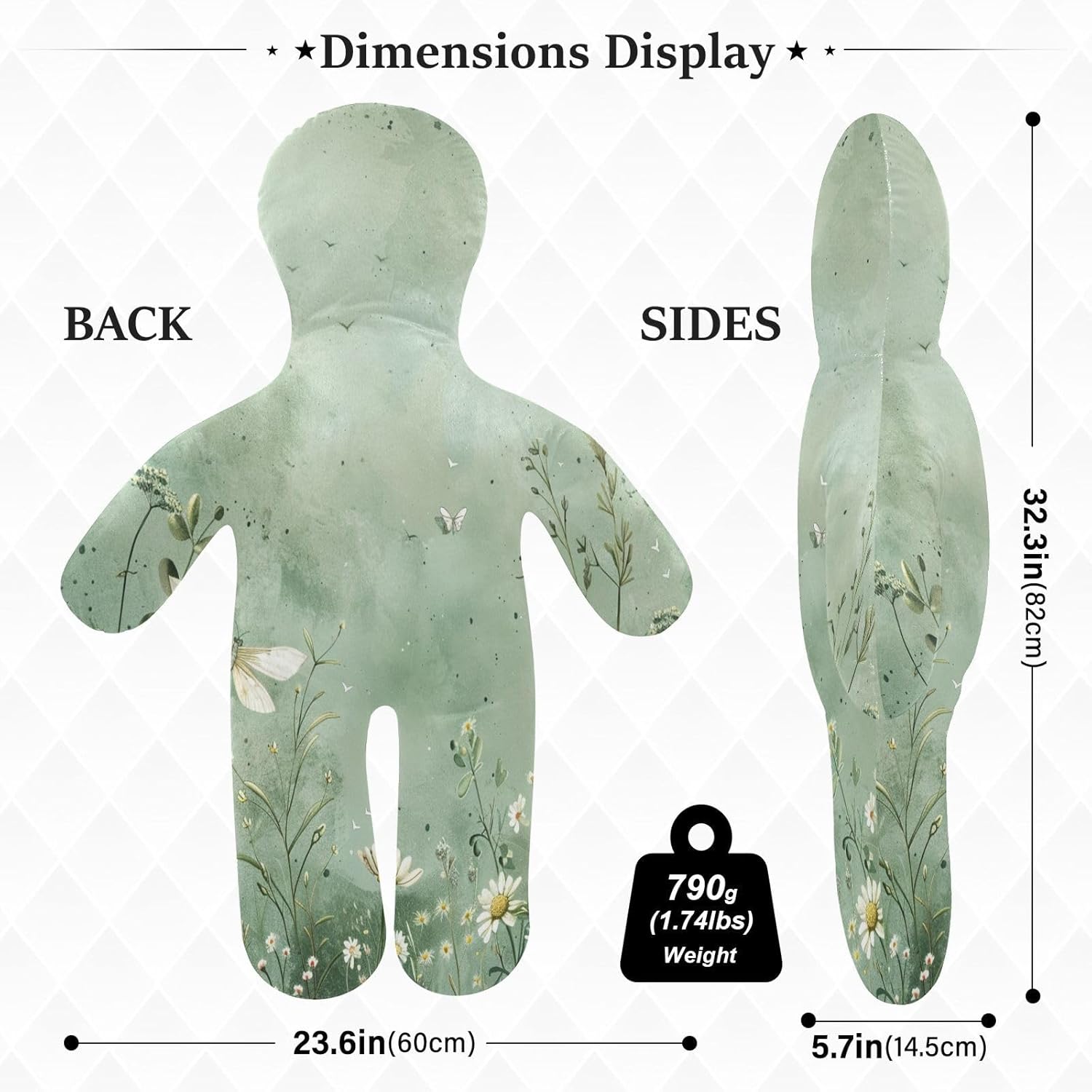Beautiful Dragonfly （2） Human-Shaped Pillow Soft Body Pillows Washable Velvet Pillows for Anxiety Relief Sleeping Cuddling & Support