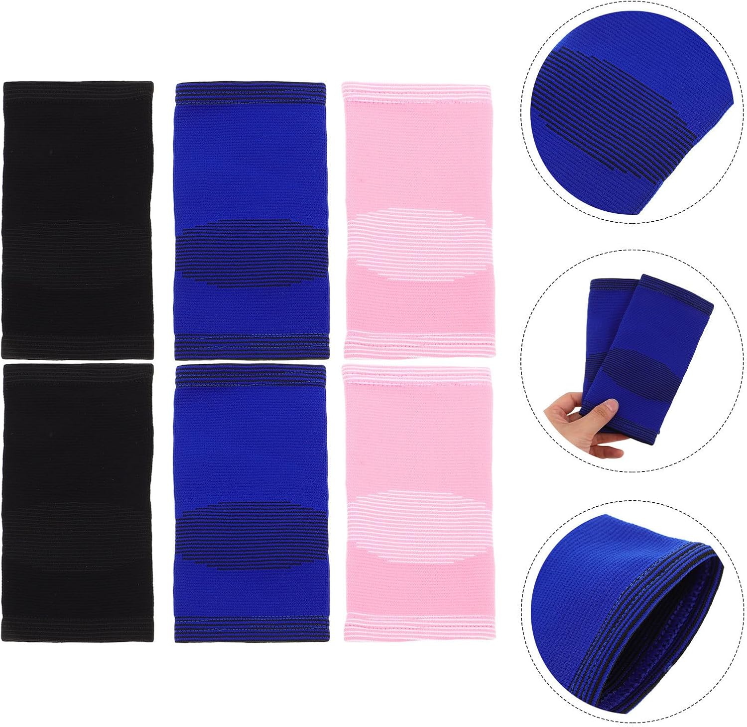 3 Pairs Sports Protective Gear Set Nylon Seasonal Roller Skating | Breathable, Lightweight, Quick-drying Build, Sturdy Nylon Construction, Ankle Sleeve Design for Seasonal Wear