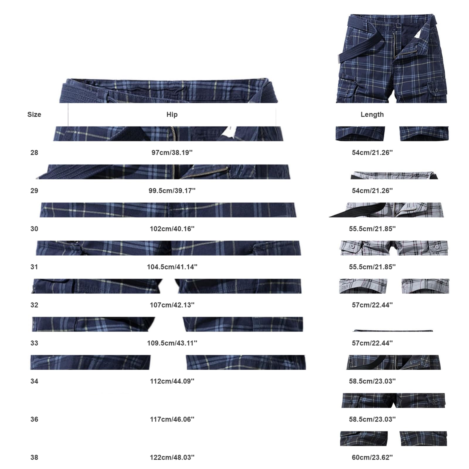Herren-Shorts aus Baumwolle mit mehreren Taschen, Camouflage, Cargo-Shorts, kariert, lockere Passform, Camouflage, kurz, schnell trocknend, für Outdoor-Wandern, Wandern, Angeln, Golf