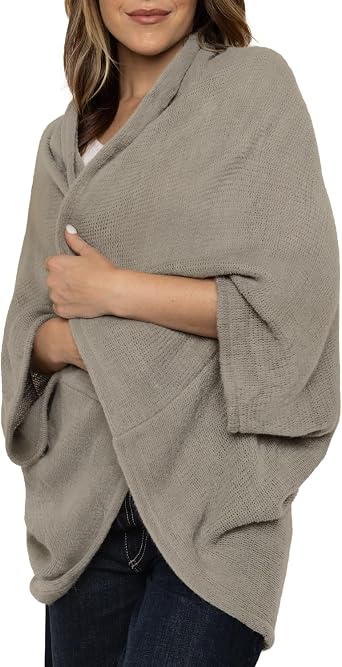 Cocoon Knit Shawl Scarf for Women, Soft Pashmina Poncho Wrap, Stylish Shawl and Scarf