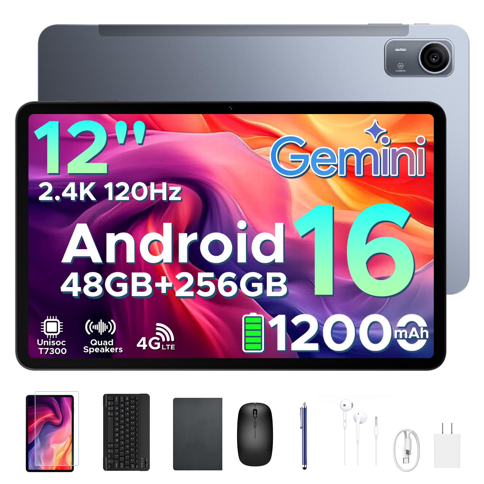 Amazon.com: POPUX Android Tablet 12 Inch 2.4K 120Hz, P12 Pro