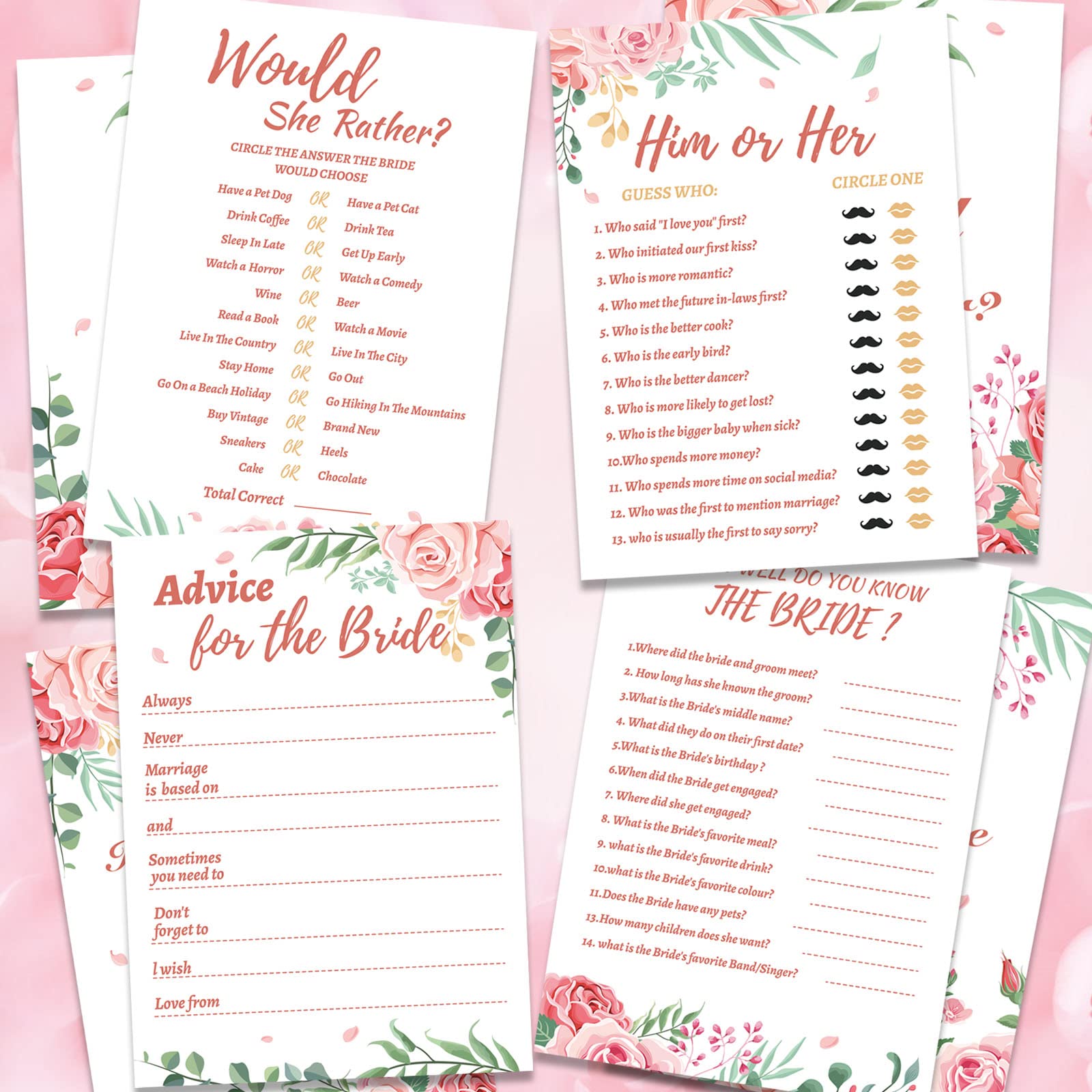 Buy HOWAF 40 Hen Night Party Games, Advice for the Bride Cards, How