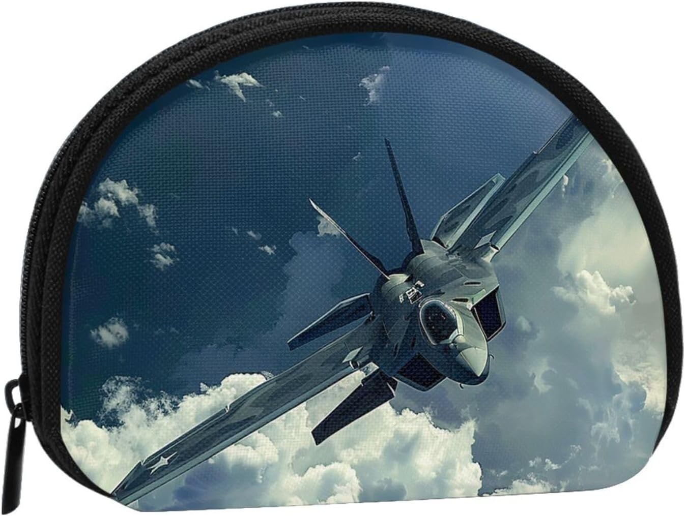 Flying Airplane Printed Coin Purse for Women Cute Small Change Wallet Mini Coin Purses Pouch with Zipper