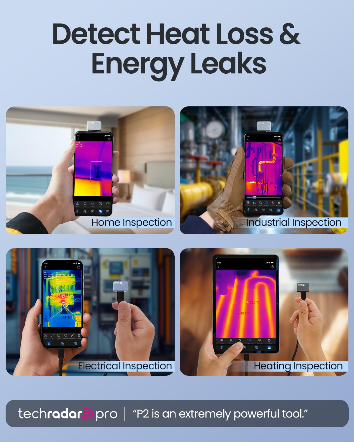 P2 Thermal Camera for Android, Thermal Imager with 512 × 384 Super IR Resolution, 1.5℃ PCB Accuracy, -4℉ to 1112℉ Thermal Imaging Camera (P2 Android)