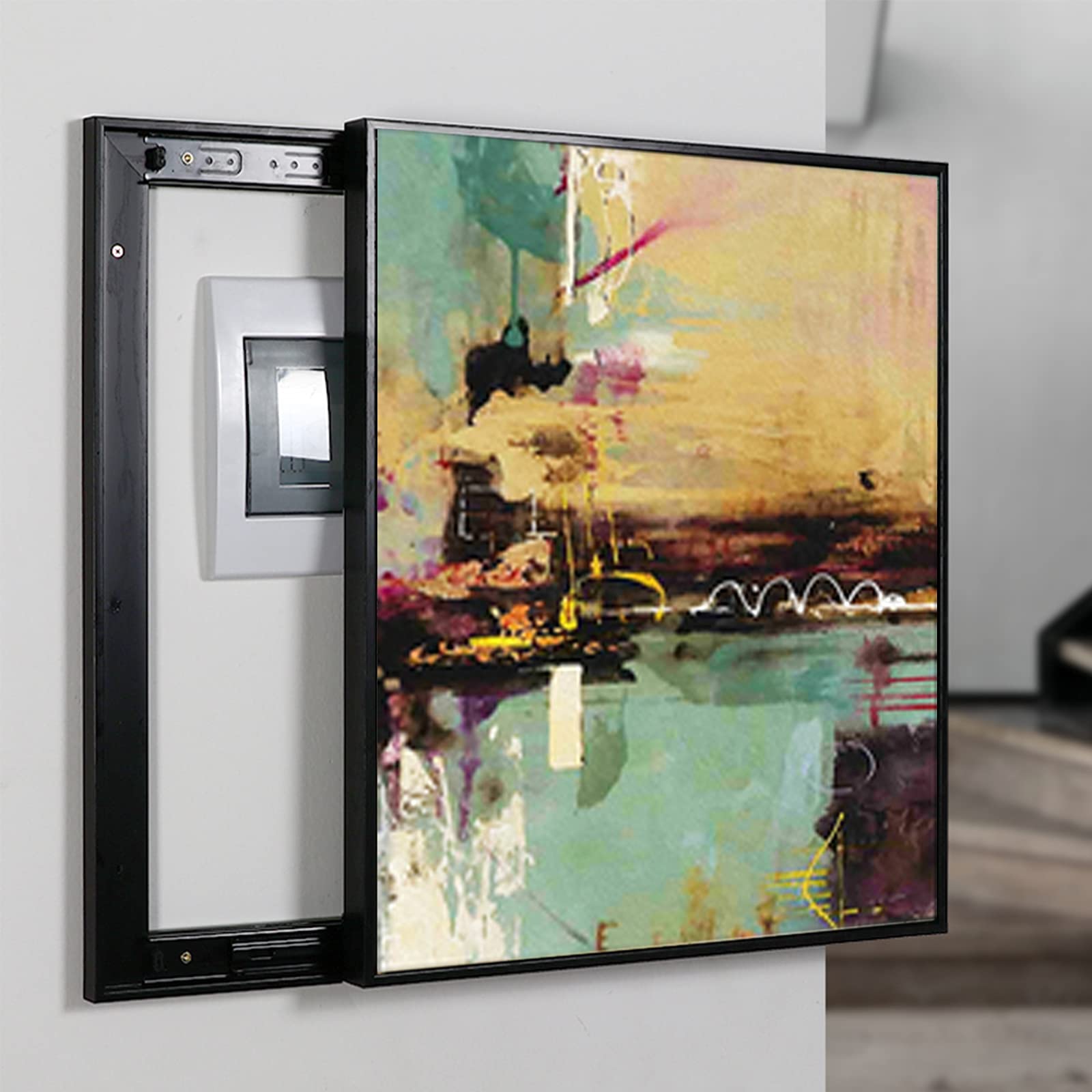 ZMQU Distribution Box Cover Decorative Painting Canvas 40x50cm Multicolor(Black,Onecolor)