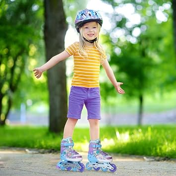 Kids Adjustable Inline Skates for Girls and Boys Blades Roller Light up Wheels