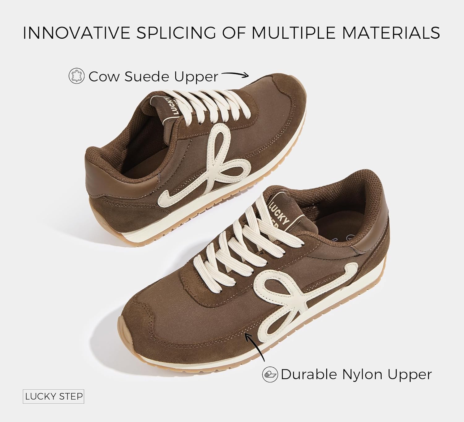 LUCKY STEP Women's Fashion Sneakers Trendy Stylish Low Top Classic Retro Casual Ladies Comfortable Running Walking Shoes - Image 4