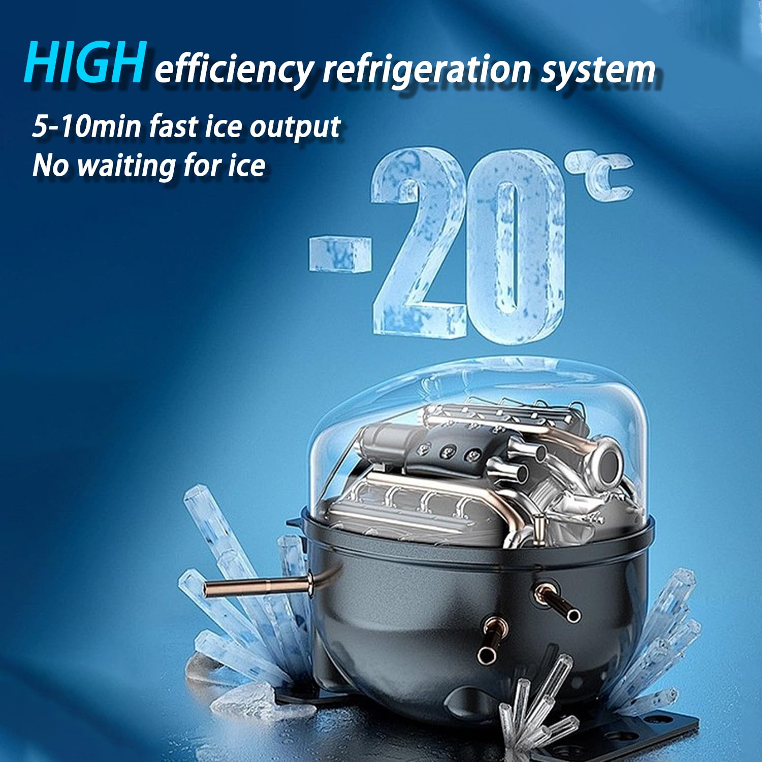 Portable Countertop Ice Maker, 38 lbs/24Hrs, Stainless Steel, Self-Cleaning, One-Click Operation, Pellet Ice Machine for Home, Bar, Restaurant Use