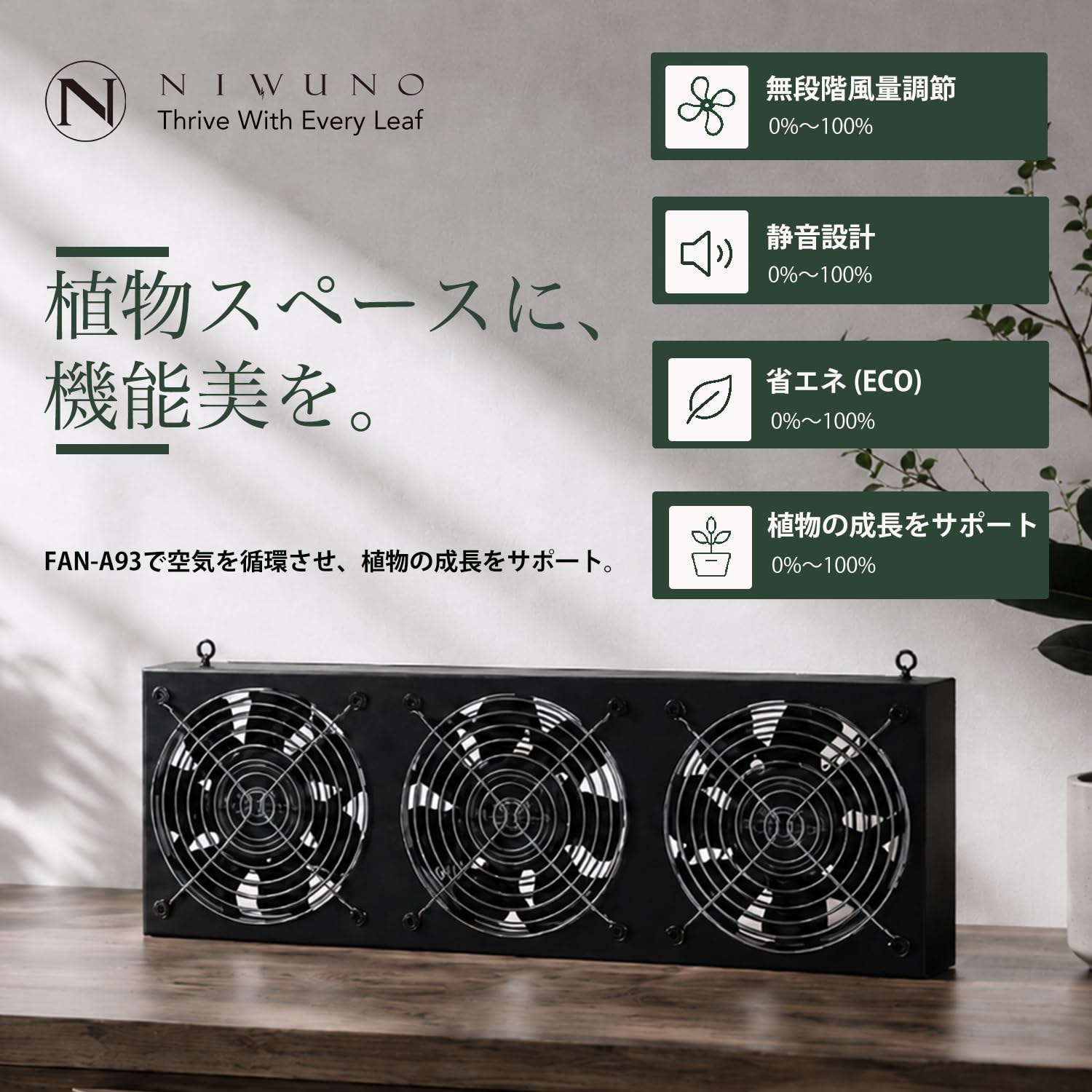 Amazon | Niwuno オリジナル 植物専用送風機 ファン 換気扇 温度調節