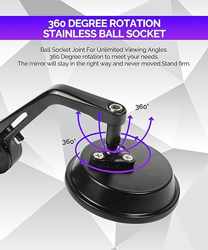 Miniatura 5 de Espejos de motocicleta, espejos de extremo de barra para manillar, accesorios de automóvil, espejos retrovisores laterales antirreflejos, se adapta