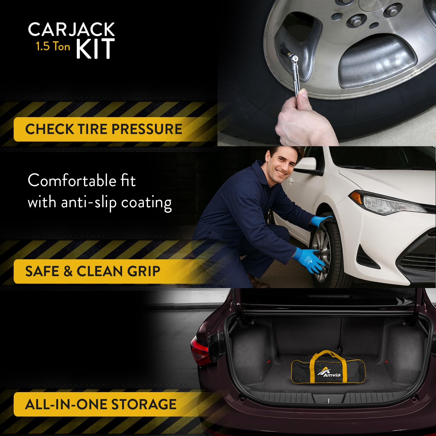 Kit cric per auto, 2 tonnellate, cric a forbice per auto, portatile, ideale per SUV e auto, kit universale con chiave a bussola