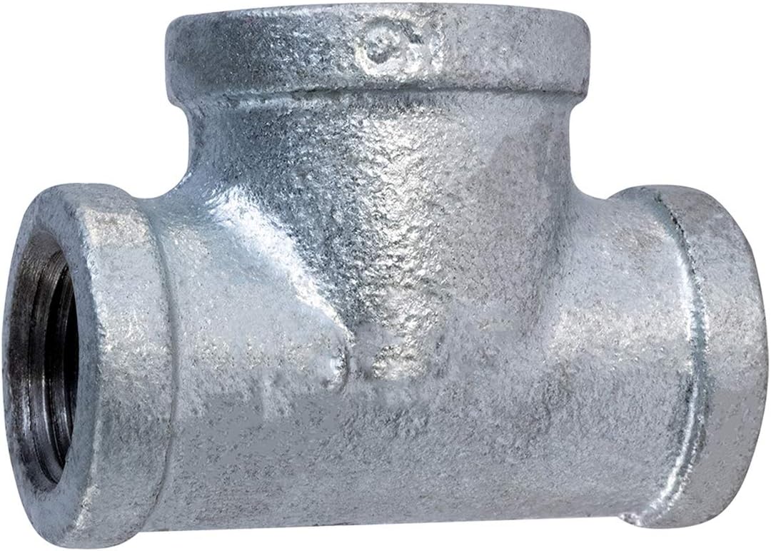 HNCU0340 Bull Head Galvanized Malleable Tee Fitting with Female Thread Connections