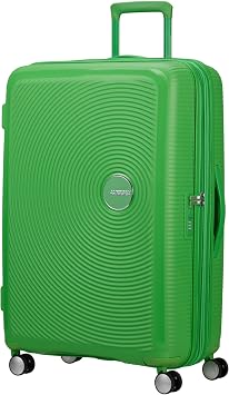American Tourister Soundbox - Hard Shell Suitcase Large, 77 cm - Trolley Suitcase with 4 Wheels, TSA Lock, Expandable & Light, 97/110L, Green Grass Green