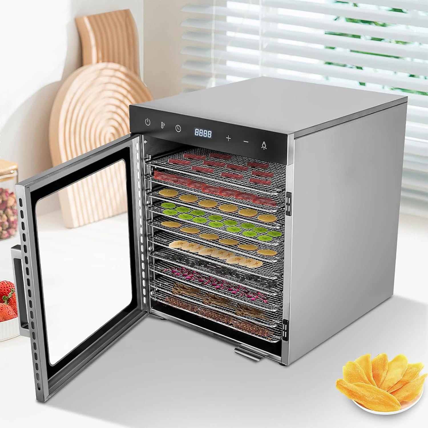 8/10 Trays Food Dehydrators, Freeze Dryer Machine for Home, 800W Fruit Dehydrator, Commercial Drying Fruits Machine for Meat,10 Trays