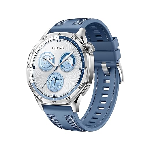 HUAWEI Watch GT 5 46mm Smartwatch, Up to 14 Days Battery Life, iOS & Android Compatible,Built in Maps, Pro-Level Sports Call&Message Reply, Free FreeBuds 5I (Blue, 46mm)