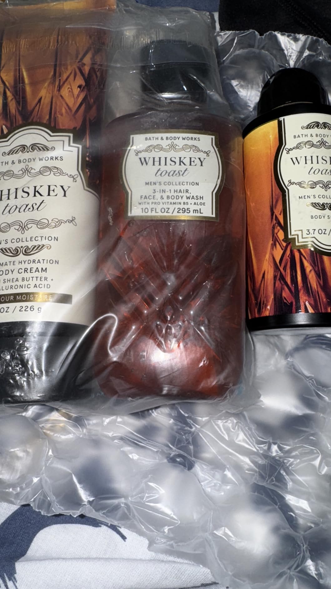 Bath & Body Works Men's Whiskey Toast Ultimate Hydration Body Cream and 3-in-1 Body and Face Wash 2 Piece Set
