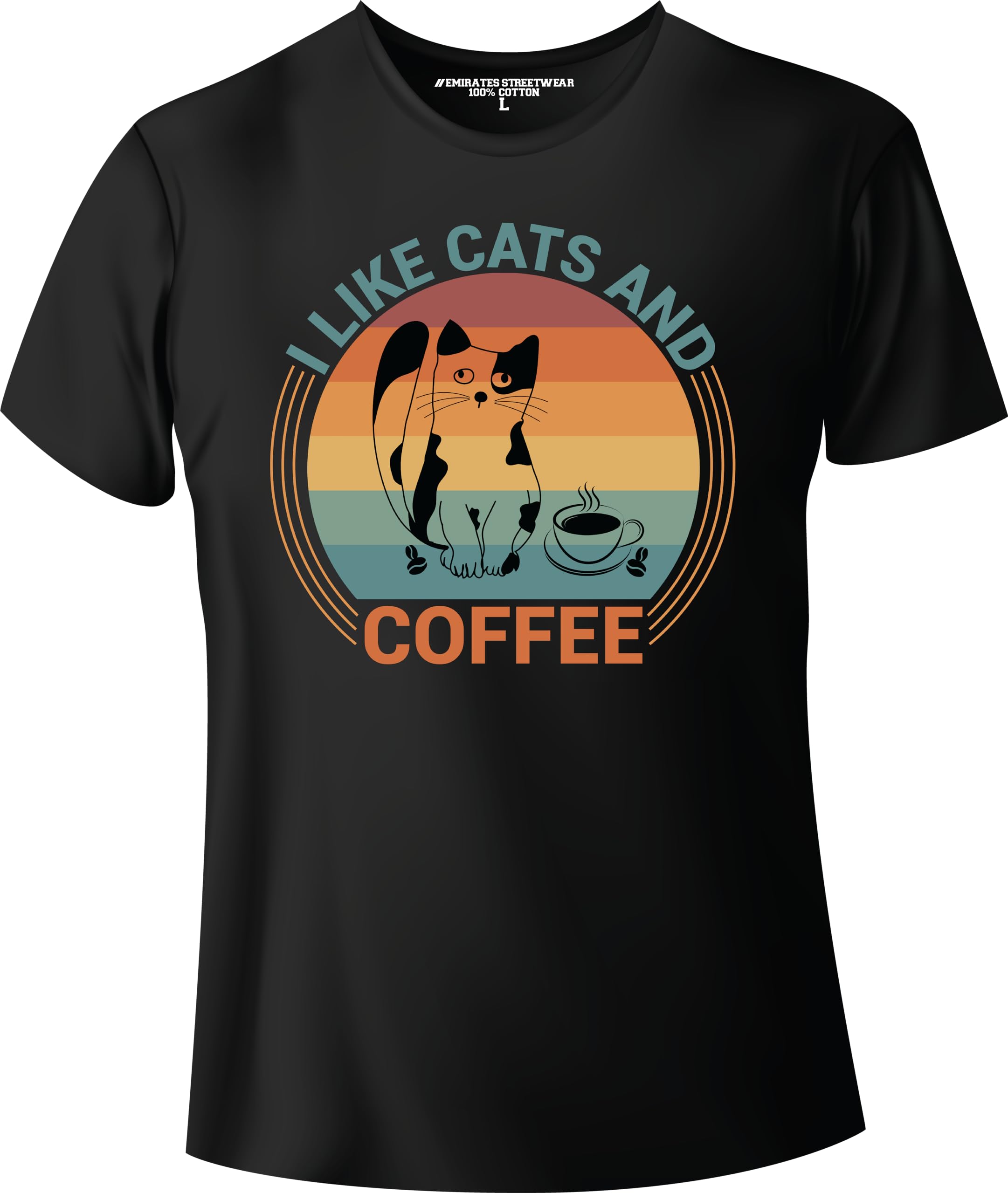 I Like Cats And Coffee, Cat Lover T-Shirt for Men or Women, Unisex T-Shirt, D-0002