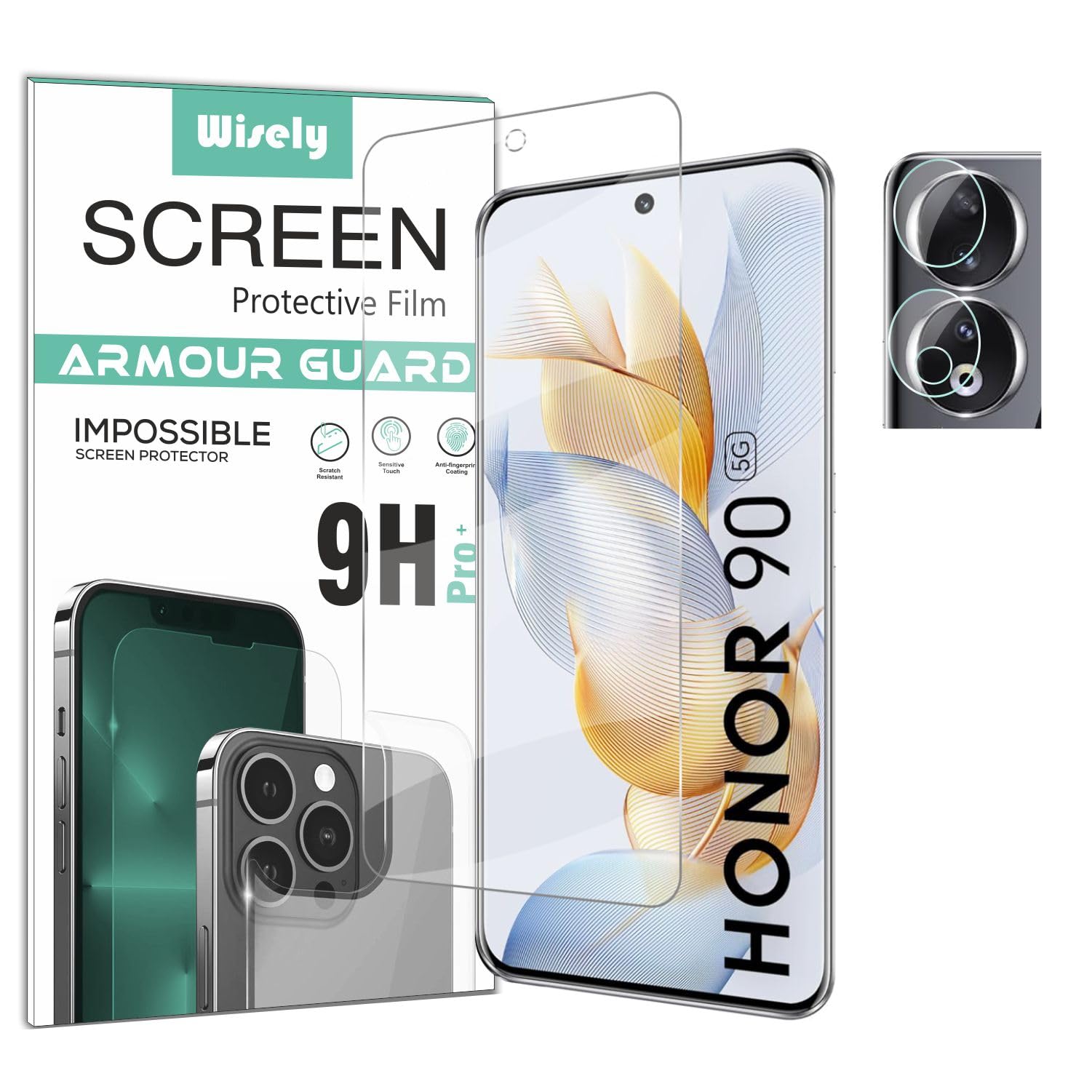 Wisely 2in1 Impossible Unbreakable Camera Lens Nano Glass + Front Guard Screen Protector for Honor 90 5G Anti Scratch Flexible Screen Guard HD Clear (B0CTMWJQ5G) Amazon Price History, Amazon Price Tracker
